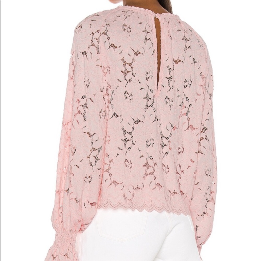 New Free People Olivia Pink Lace Top - Picture 3 of 7